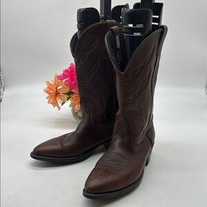 Laredo Men's Brown Leather Cowboy Boots Size 10.5 COW8190